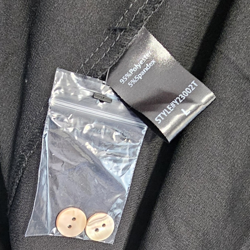 Tuckernuck Pomander Place Black Crepe Callahan Shirt Dress Womens Large - Picture 7 of 8